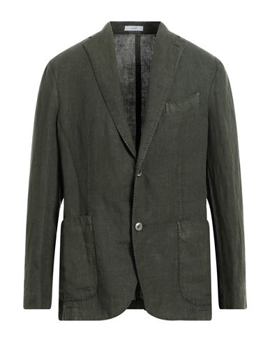 Boglioli Man Suit Jacket Military Green Size 42 Linen