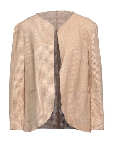 Salvatore Santoro Woman Suit Jacket Sand Size 8 Ovine Leather In Beige
