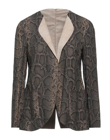 Salvatore Santoro Woman Suit Jacket Khaki Size 4 Ovine Leather In Beige