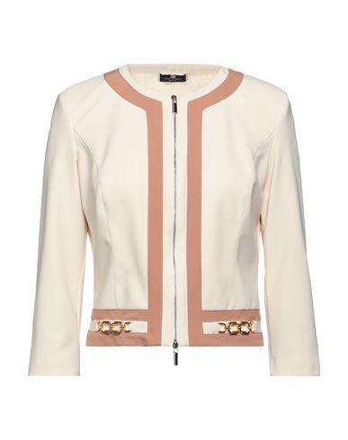 Elisabetta Franchi Woman Blazer Ivory Size 6 Polyamide, Elastane In Multi