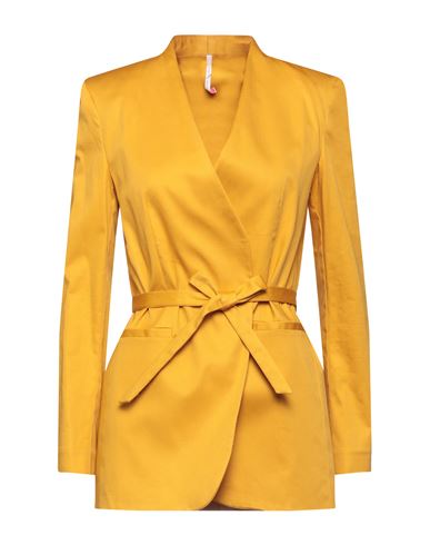 Maison Laviniaturra Woman Blazer Ocher Size 8 Cotton, Elastane In Yellow