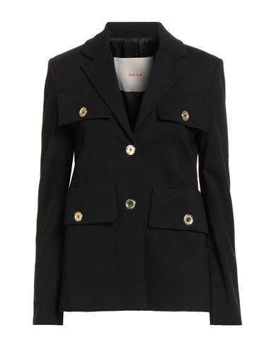 Jucca Woman Blazer Black Size 6 Viscose, Polyamide, Elastane In Black