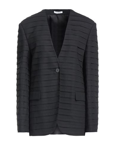 Krizia Woman Blazer Black Size 4 Polyester, Silk