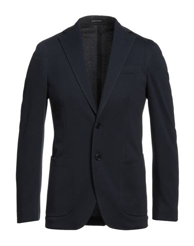 Angelo Nardelli Man Suit Jacket Midnight Blue Size 46 Cotton, Polyamide