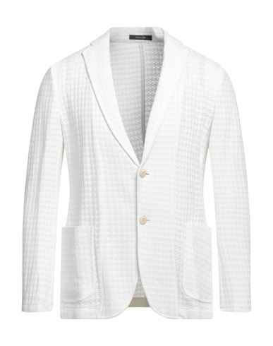 Angelo Nardelli Man Suit Jacket White Size 46 Cotton, Polyamide