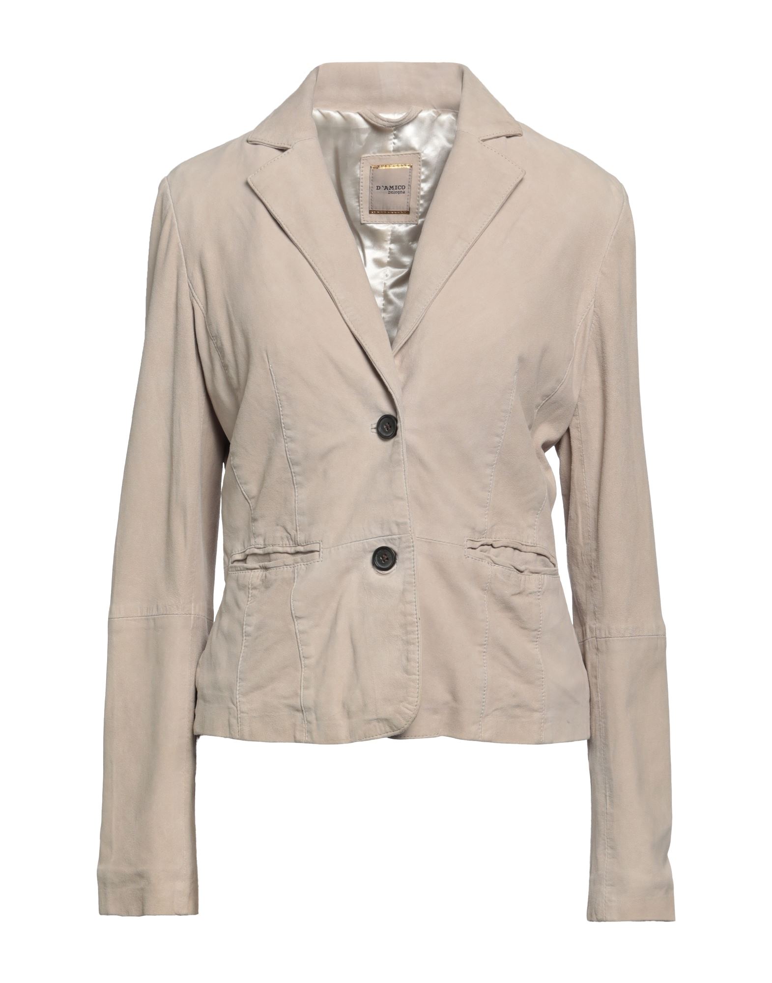 Andrea D'amico Woman Suit Jacket Beige Size 6 Soft Leather