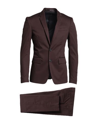 Mauro Grifoni Man Suit Cocoa Size 36 Cotton, Elastane In Brown