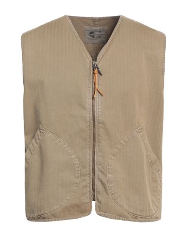 Chesapeake's Man Tailored Vest Khaki Size Xl Cotton In Beige