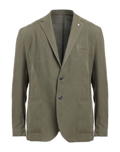 L.b.m 1911 L. B.m. 1911 Man Suit Jacket Military Green Size 46 Cotton, Ramie