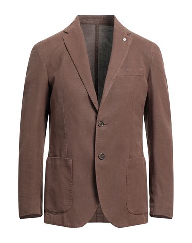 L.b.m 1911 L. B.m. 1911 Man Suit Jacket Brown Size 38 Cotton, Ramie