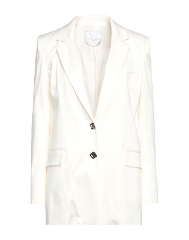 Gaelle Paris Gaëlle Paris Woman Blazer White Size 4 Cotton, Viscose, Elastane