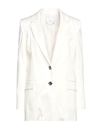 Gaelle Paris Gaëlle Paris Woman Blazer White Size 4 Cotton, Viscose, Elastane