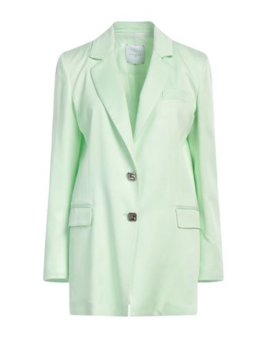 Shop Gaelle Paris Gaëlle Paris Woman Blazer Light Green Size 4 Cotton, Viscose, Elastane
