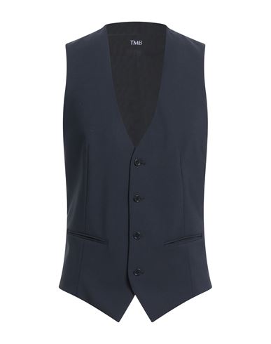 Tombolini Man Tailored Vest Midnight Blue Size 44 Virgin Wool, Elastane