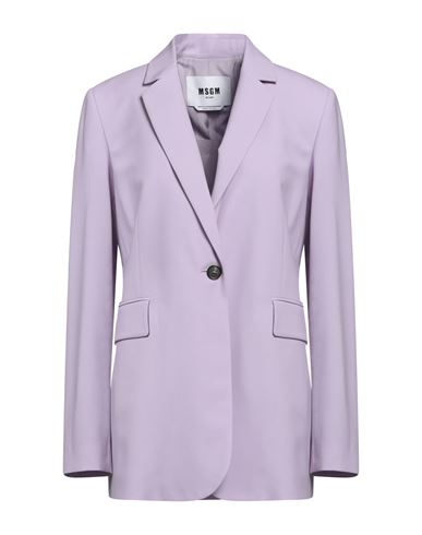 Msgm Woman Suit Jacket Light Purple Size 4 Virgin Wool, Elastane In Purple