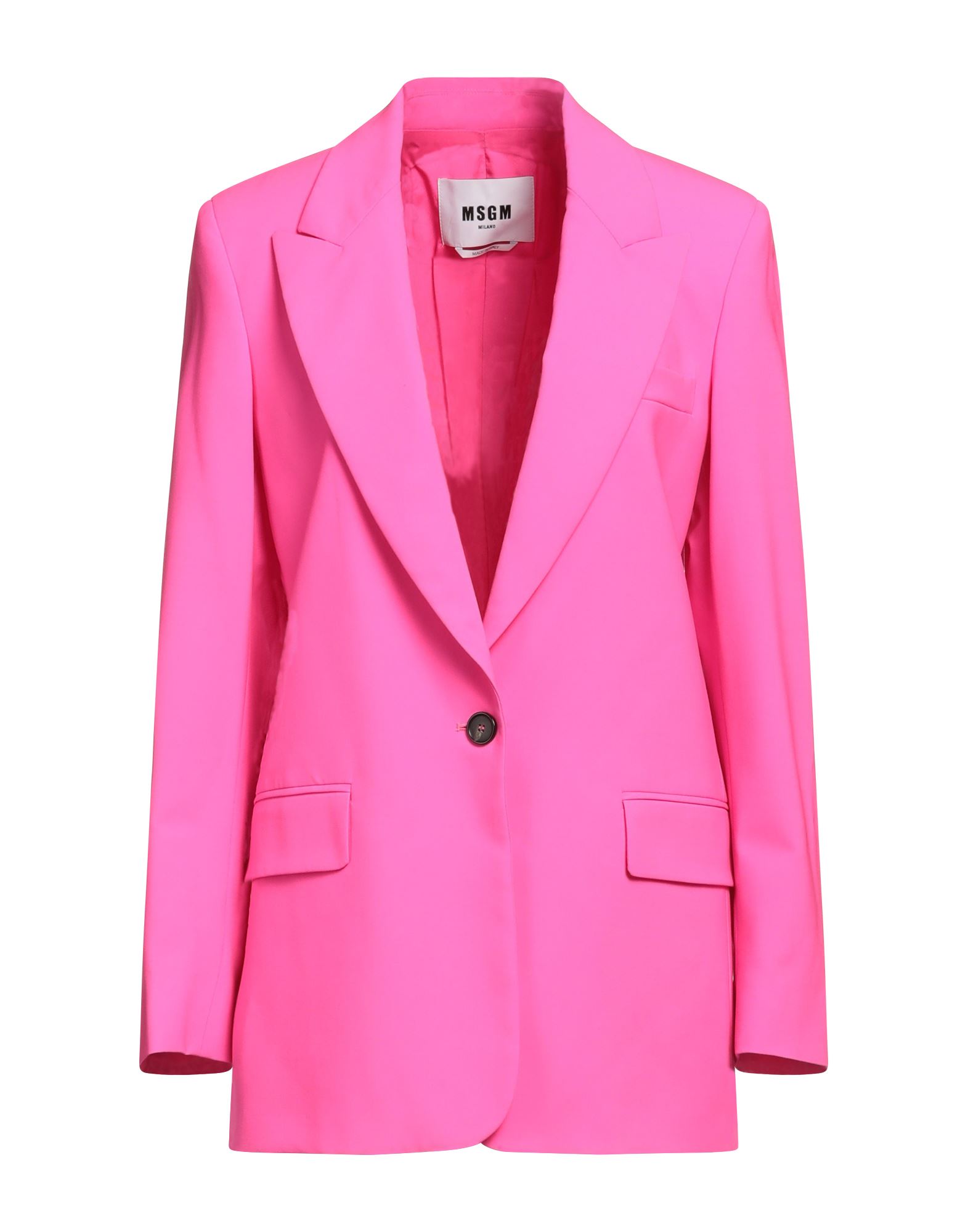 MSGM MSGM WOMAN BLAZER FUCHSIA SIZE 6 VIRGIN WOOL, ELASTANE