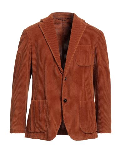 Altea Man Suit Jacket Rust Size 36 Cotton In Beige