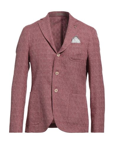 PAOLONI PAOLONI MAN SUIT JACKET GARNET SIZE 40 VIRGIN WOOL, COTTON, LINEN, SILK, ELASTANE