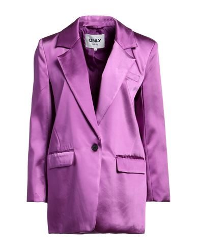 Only Woman Suit Jacket Mauve Size 10 Polyester In Purple