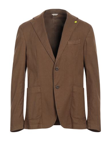 Manuel Ritz Man Blazer Cocoa Size 46 Linen, Cotton, Elastane In Brown