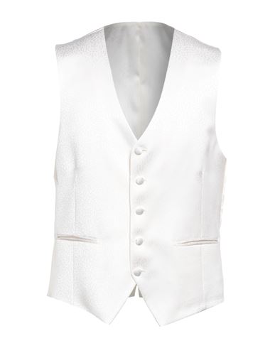 Paoloni Man Tailored Vest Ivory Size 40 Viscose, Wool In White