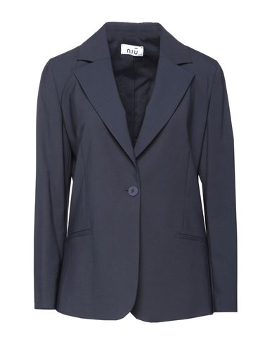 Niū Woman Suit Jacket Midnight Blue Size Xs Polyester, Virgin Wool, Elastane