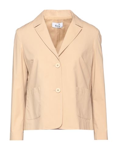 Niū Woman Blazer Sand Size Xs Cotton, Elastane In Beige