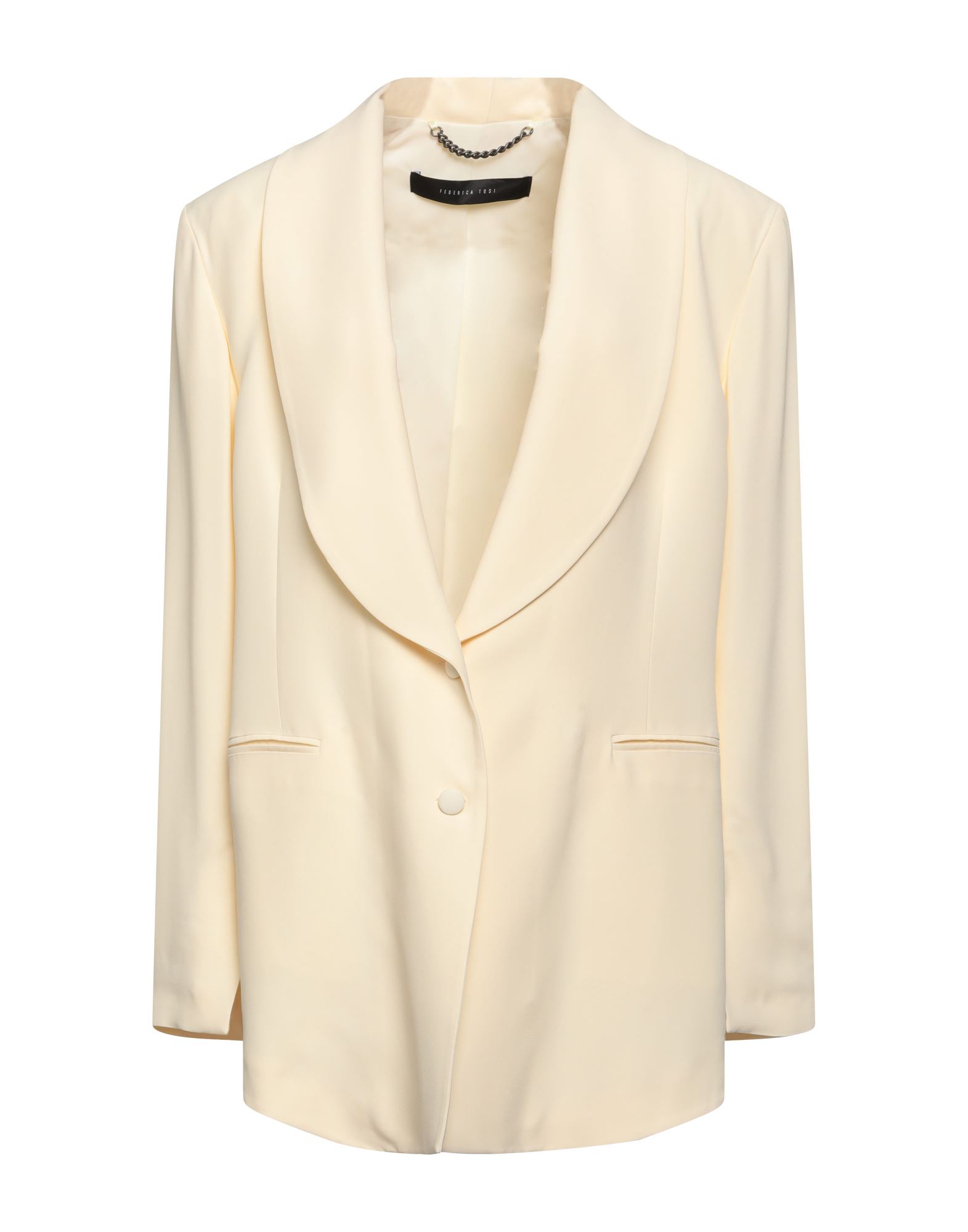 Shop Federica Tosi Woman Blazer Ivory Size 12 Acetate, Viscose, Polyester In White