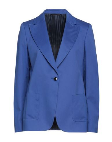 Mp Massimo Piombo Woman Blazer Blue Size 6 Cotton, Lycra