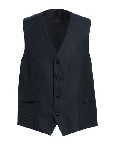 Alessandro Gilles Man Vest Midnight Blue Size 46 Polyester, Wool