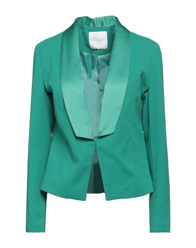 Oltre Tempo Woman Suit Jacket Green Size 8 Polyester