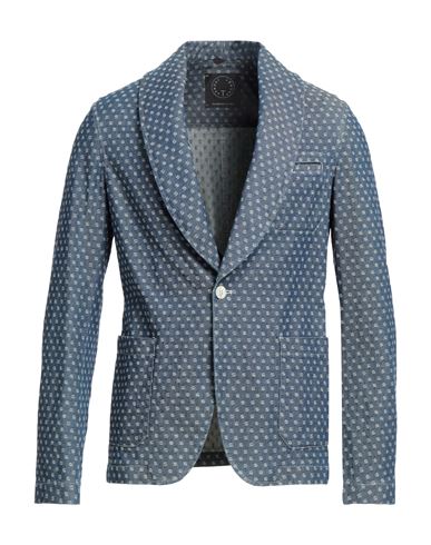 T-jacket By Tonello Man Blazer Slate Blue Size L Cotton, Elastane