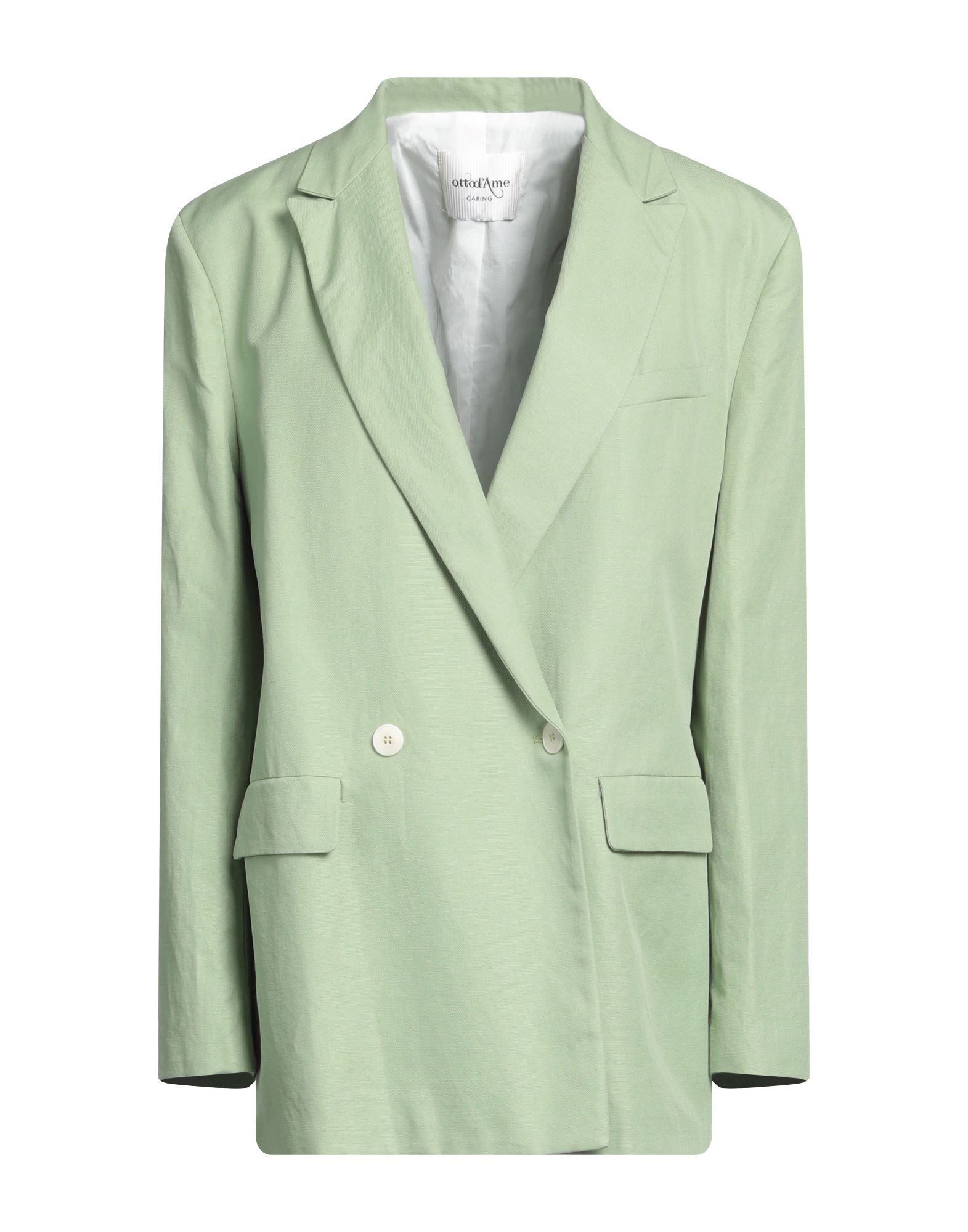 Ottod'ame Woman Suit Jacket Light Green Size 2 Cotton, Hemp