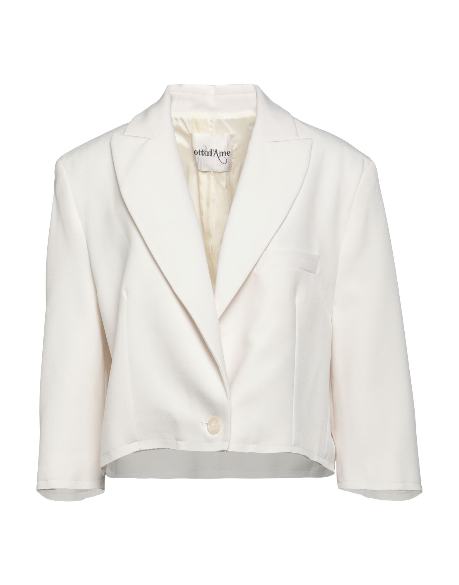 Ottod'ame Woman Suit Jacket Ivory Size 4 Polyester, Viscose, Elastane In White