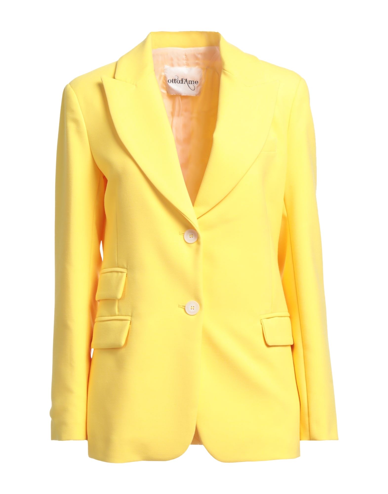 Ottod'ame Woman Blazer Yellow Size 8 Polyester, Viscose, Elastane