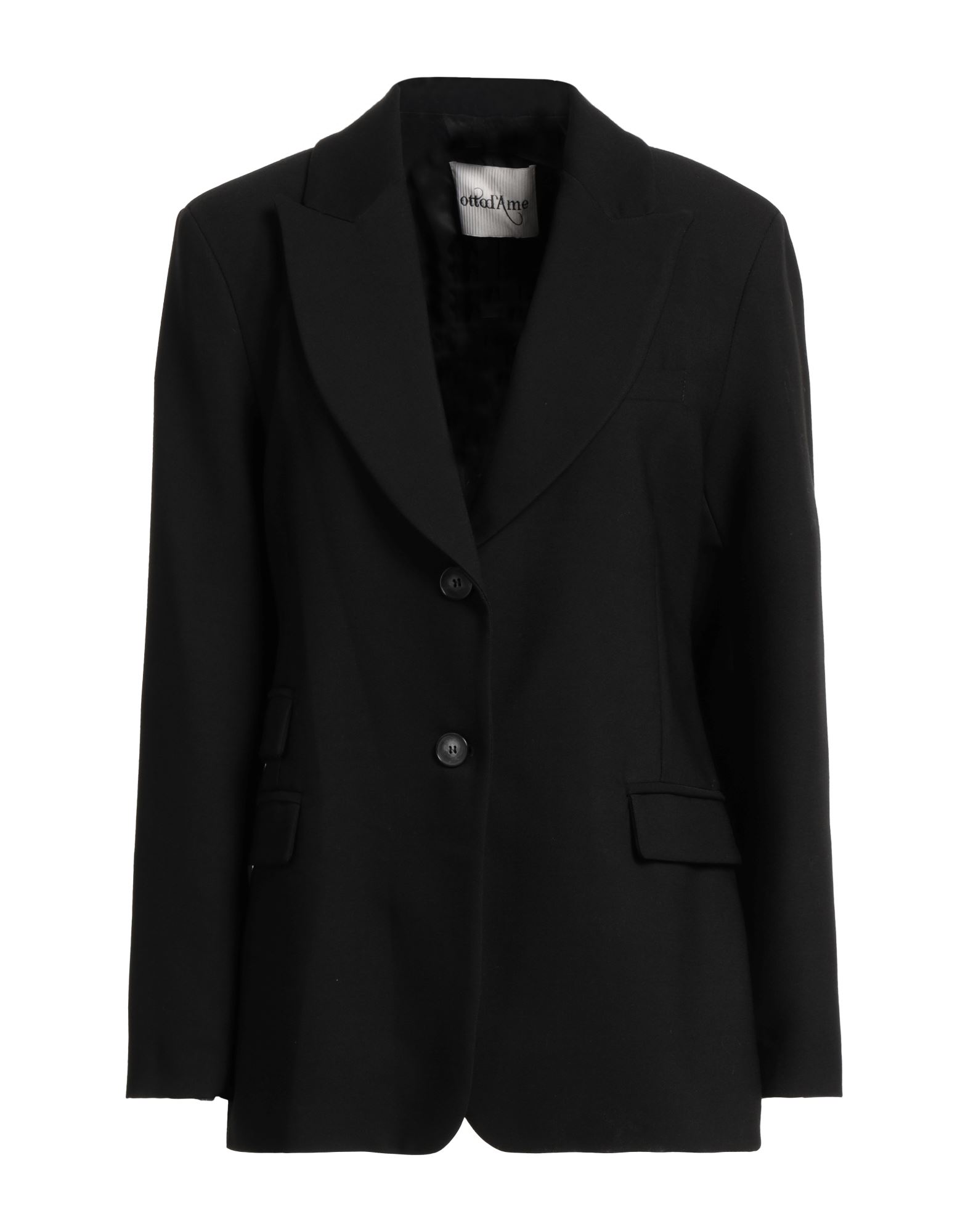 Ottod'ame Woman Suit Jacket Black Size 10 Polyester, Viscose, Elastane