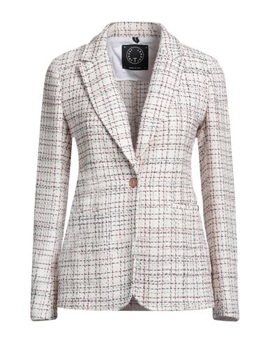 Shop T-jacket By Tonello Woman Blazer Ivory Size Xl Cotton, Acrylic, Viscose, Polyester In White