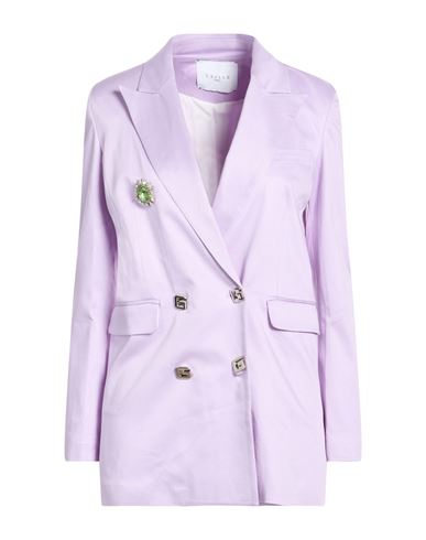 Gaelle Paris Gaëlle Paris Woman Blazer Lilac Size 8 Cotton, Viscose, Elastane In Purple