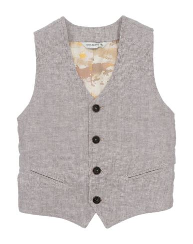 Shop Manuel Ritz Toddler Boy Tailored Vest Light Brown Size 4 Cotton, Linen, Elastane In Beige