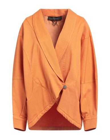 Federica Tosi Woman Suit Jacket Orange Size 6 Cotton, Elastane