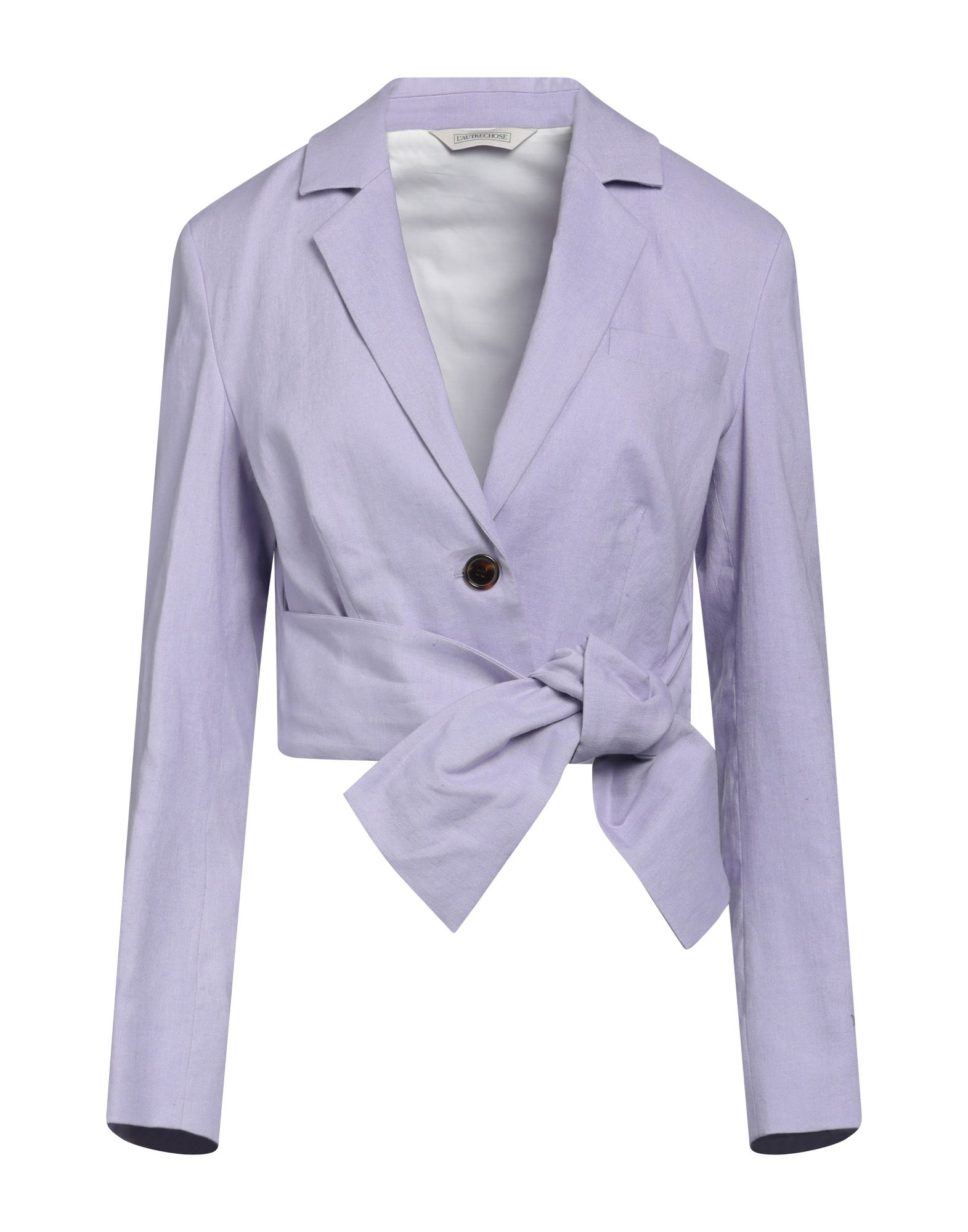 L'autre Chose L' Autre Chose Woman Blazer Lilac Size 4 Linen, Cotton In Purple