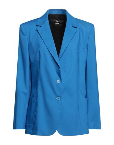 Hanita Woman Suit Jacket Blue Size 12 Polyester, Elastane