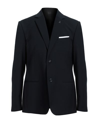 Grey Daniele Alessandrini Man Blazer Charcoal Size 44 Wool, Polyester, Viscose, Elastane In Navy Blue