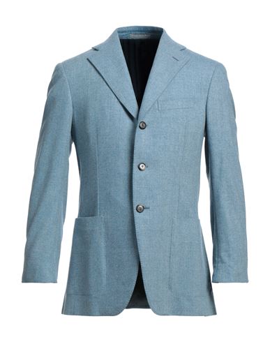 Raffaele Caruso Sartoria Parma Man Suit Jacket Azure Size 36 Wool In Blue