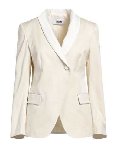 Mauro Grifoni Woman Suit Jacket Ivory Size 12 Cotton, Elastane In White