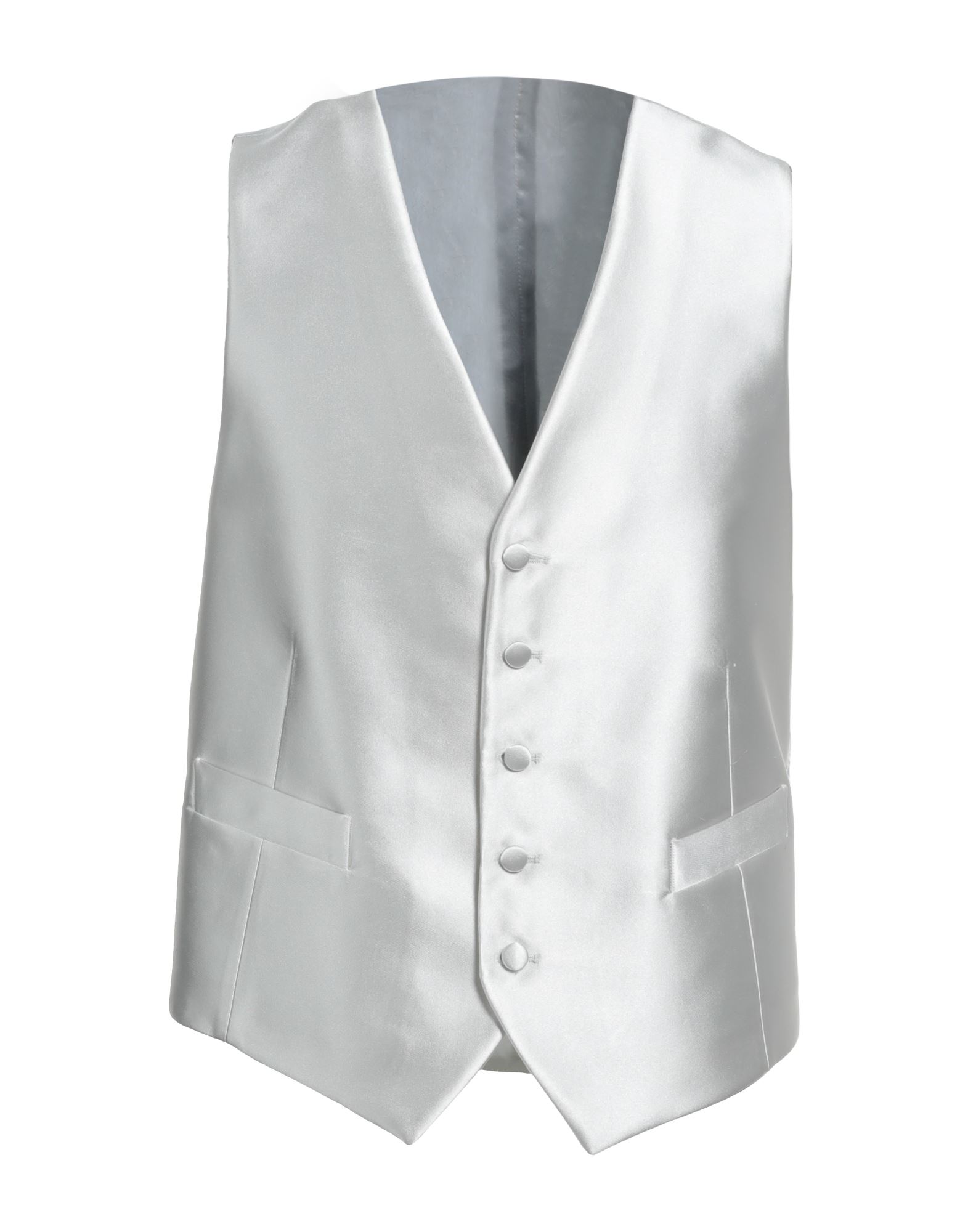 Shop Sartoria Latorre Man Tailored Vest Light Grey Size 34 Silk
