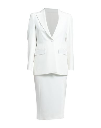 Yes London Woman Suit White Size 6 Polyester, Elastane