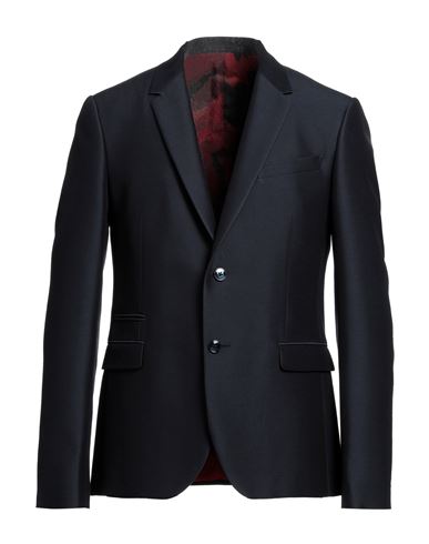 Valentino Man Suit Jacket Midnight Blue Size 42 Wool, Silk In Blue