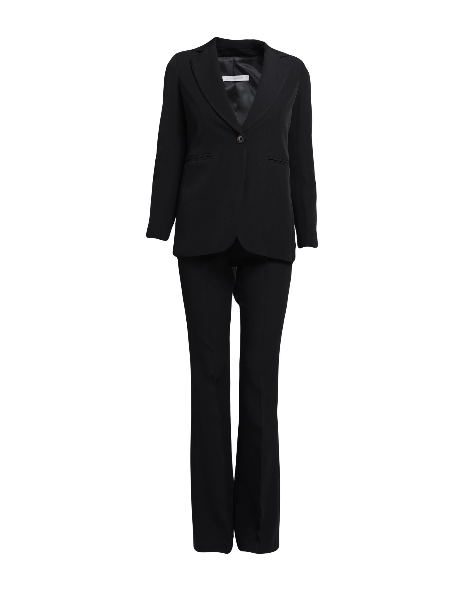 BIANCOGHIACCIO BIANCOGHIACCIO WOMAN SUIT BLACK SIZE 8 POLYESTER, ELASTANE