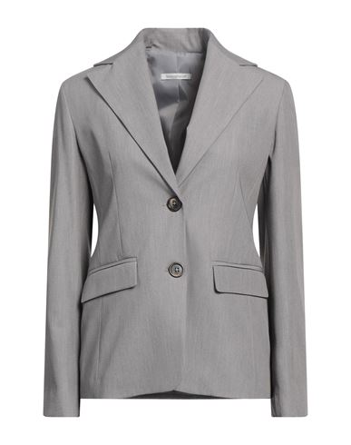 Biancoghiaccio Woman Blazer Grey Size 8 Polyester, Viscose, Elastane